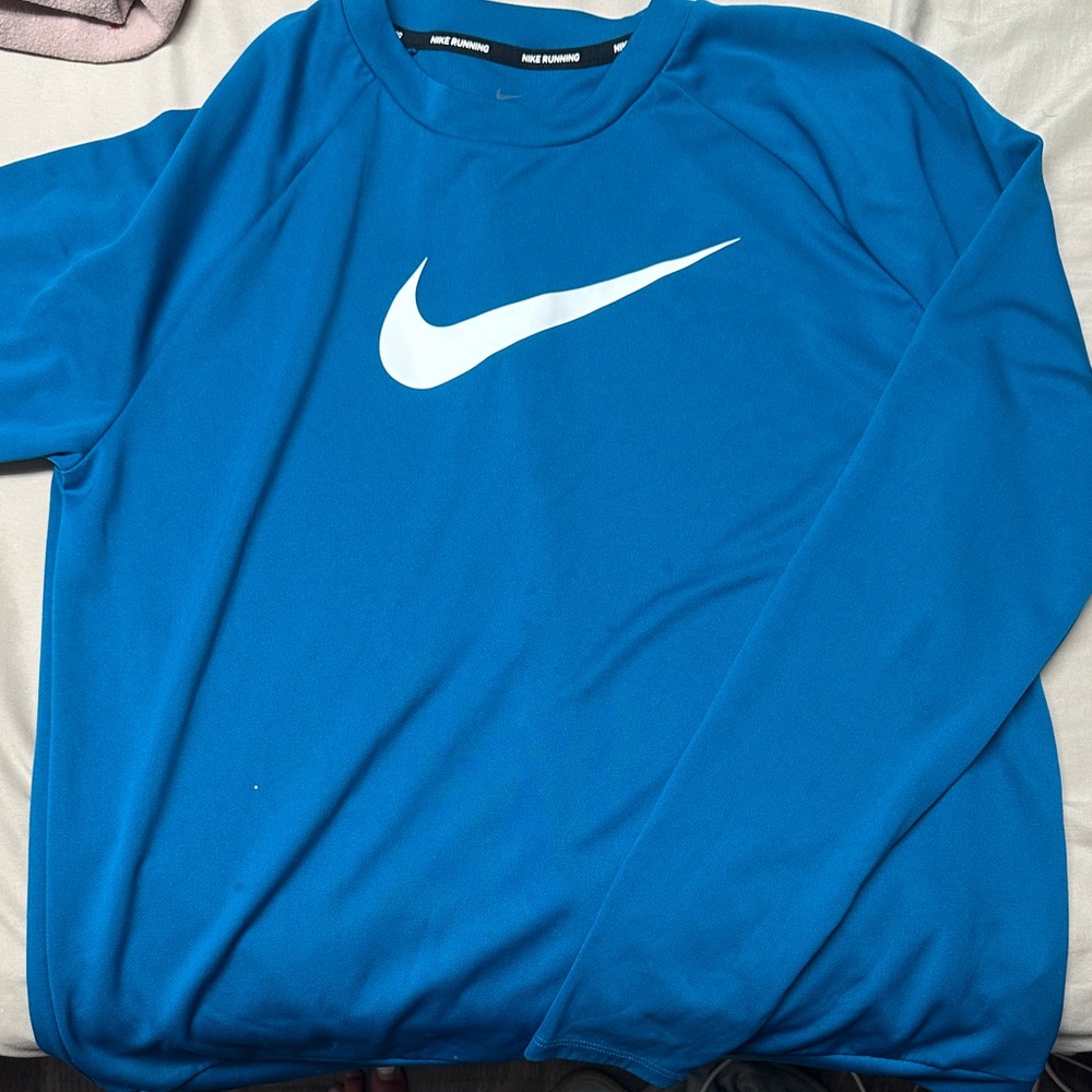 Nike Vibrant Blue Crewneck with White Swoosh